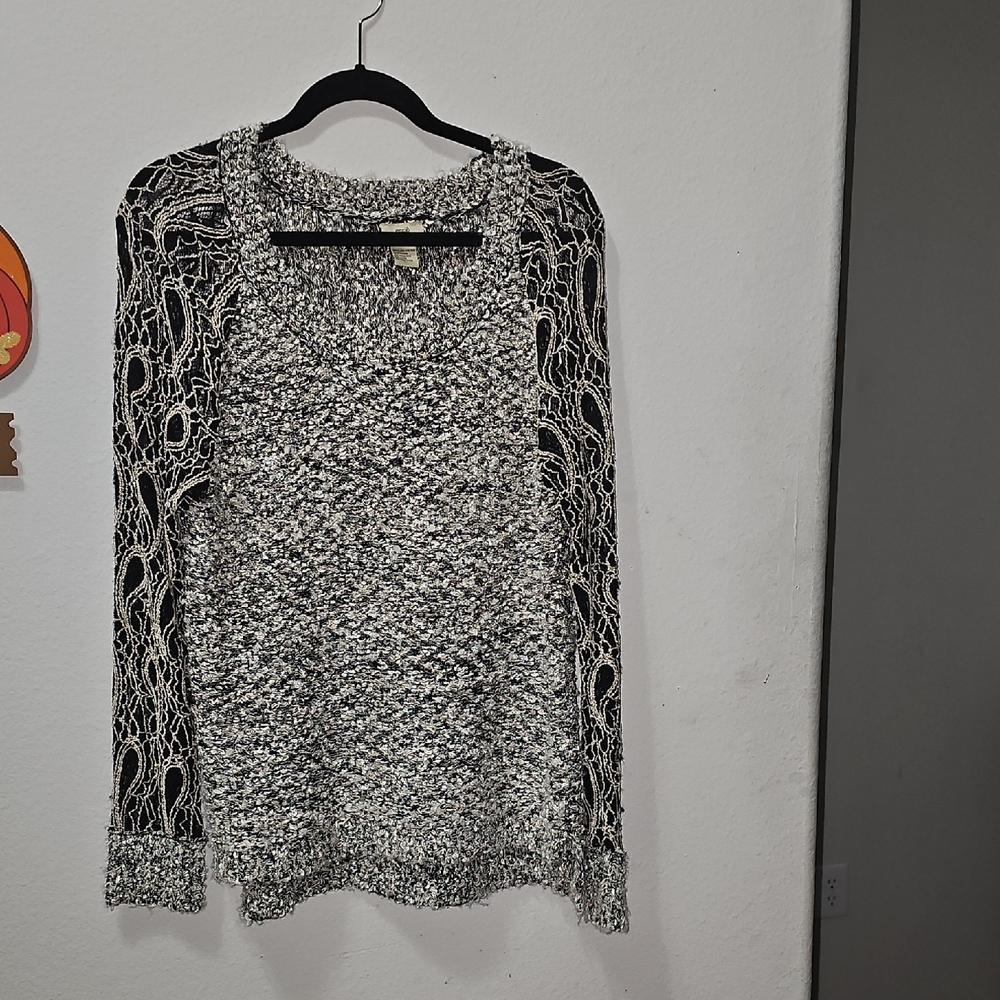 Black and White Knit Sweater